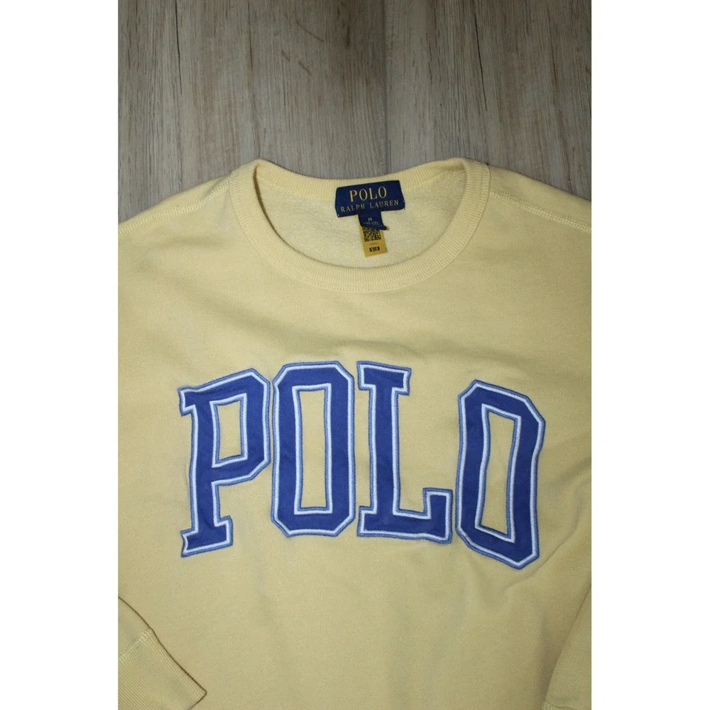 Polo Ralph Lauren Kids Yellow Varsity Logo Crewneck Sweatshirt Medium 10-12